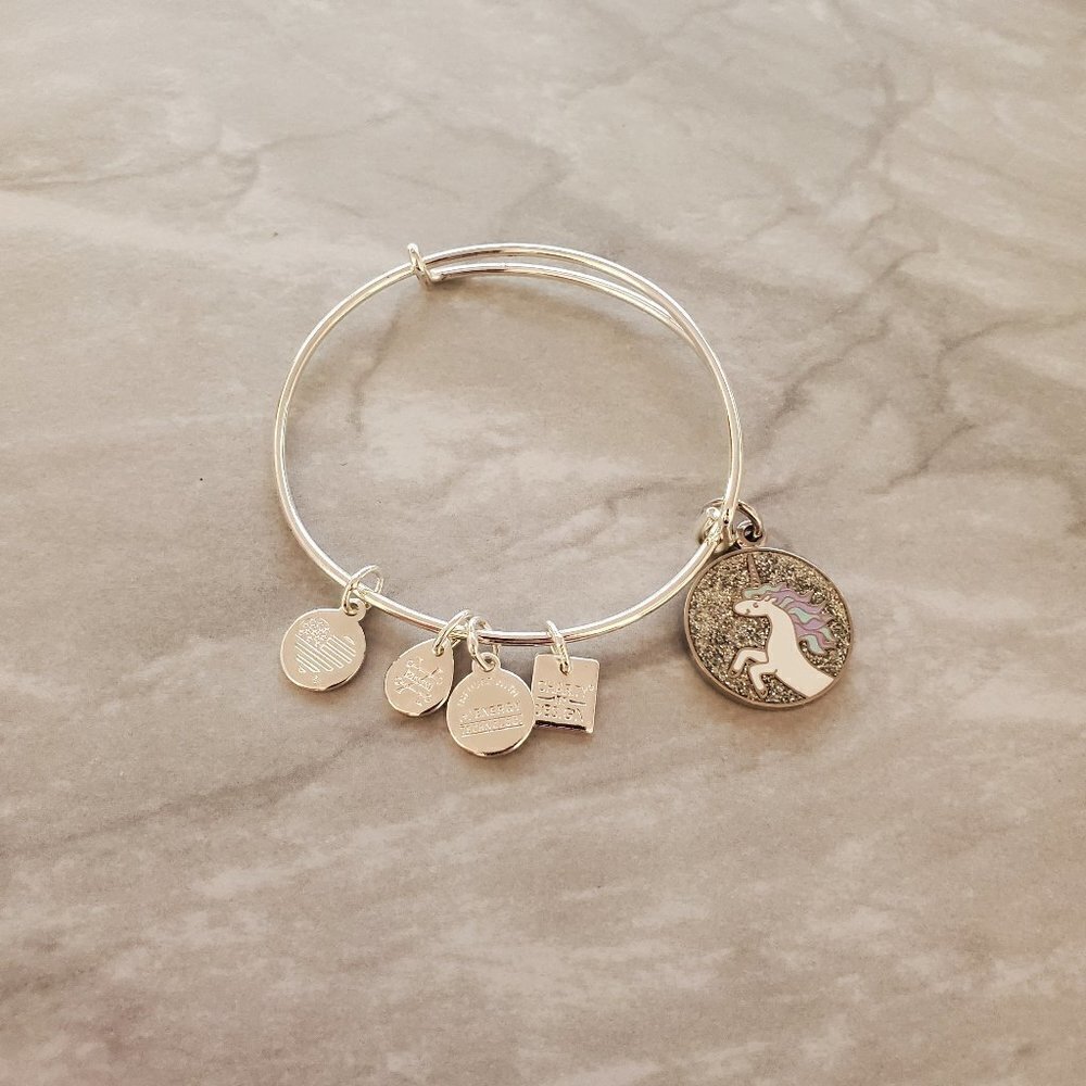 🦄 Alex and Ani Silver Purple Blue Giltter